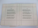 a book with a poem on it sitting on a table
