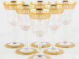 six verres à vin à bord doré, avec des bords dorés et des bords dorés