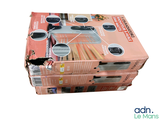 a cardboard box that has a bunch of items inside of it