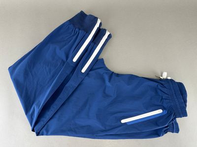 a close up of a pair of blue pants on a table