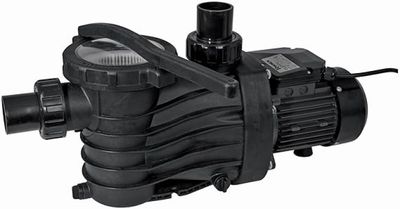 a black pool pump on a white background