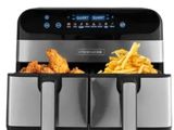 an air fryer with fries and french fries in it