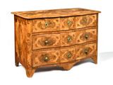 a small wooden chest of drawers with a drawer on top of it