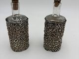 pair of silverplated salt and pepper shakers