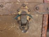a close up of a trunk with a latch on it