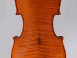an old violin with a wooden back and a long neck