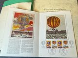 an open book with a picture of a hot air balloon on it