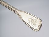 a spoon that has a silver spoon on it