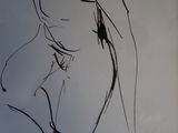 dessin représentant une femme en noir et blanc portant un chapeau