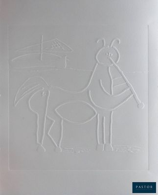a drawing of a woman and a bird on a wall