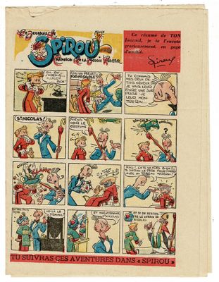 an old comic strip with a cartoon of a man in a suit and tie