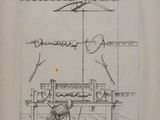 an old book with a drawing of a man sitting at a table