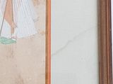 a picture of a painting of a woman holding a umbrella