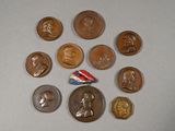 a lot of coins that are sitting on a table
