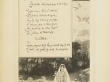 an old black and white photo of a woman in a wedding dress