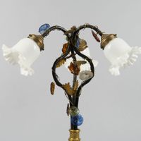 Lampe de style Art Nouveau en métal laqué noir à trois bras … (photo 3)