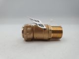 a close up of a brass ball valve on a white surface