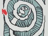 an image of a drawing of a spiral with a bird on it