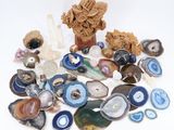 a pile of assorted items on a white surface