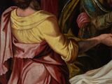 an image of a painting of a man holding a woman ' s hand