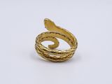 an image of a gold snake ring on a white background
