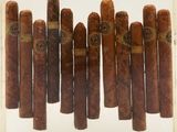 a lot of cigars that are in a glass case
