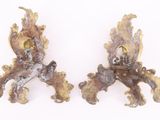 pair of gold and silver plated earrings with a bird on a branch