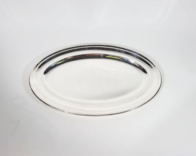 a silver plate on a white background