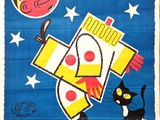 poster advertising a circus show in paris with clowns and a cat