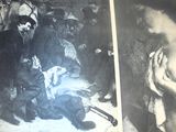 deux photos en noir et blanc d'un homme en train d'être pris en photo
