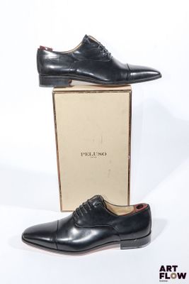 J.BOURNAZOS - paire de Richelieu en cuir lisse noire - taill…