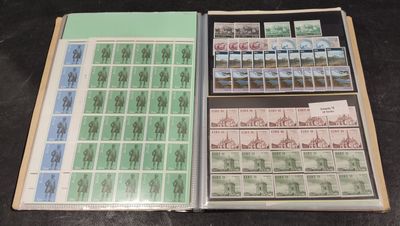 a book with a lot of stamps inside of it