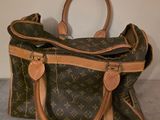 Sac à main Louis Vuitton en cuir marron et beige clair
