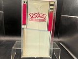 a picture of a glass display case with a sign on it
