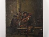 une image d'un tableau représentant un groupe de personnes assises autour d'une table