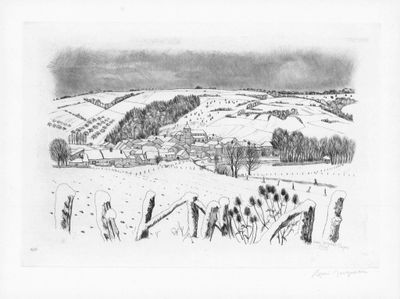 André JACQUEMIN (1904-1992) - Village enneigé, 1979, Gravure…