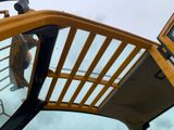 a close up view of the inside of a construction vehicle