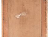 an old wooden frame with a painting of a bird on it