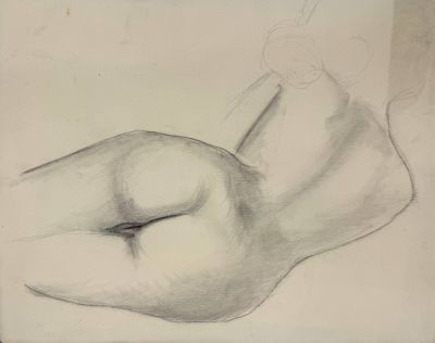 pencil drawing of a hand with a finger on it ' s thumb