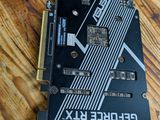 a close up of a video card on a wooden table