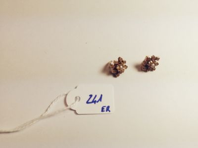 a tag that says 24 4 er next to a pair of earrings