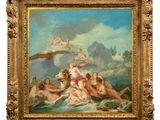 an image of a painting of a group of people in a body of water