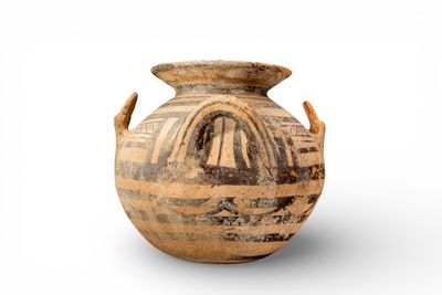 Krater Daunien EN Terre Cuite À DÉCor GÉOMÉTrique