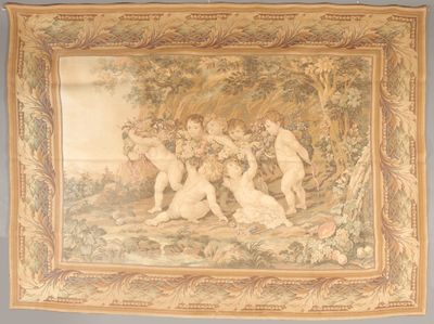 une image représentant une tapisserie sur laquelle figure un groupe de nus