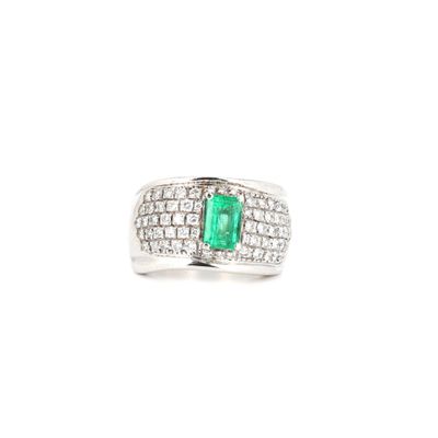 an emerald and diamond ring