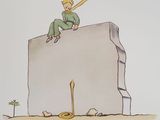 un dessin représentant un homme assis sur un rocher, une épée à la main
