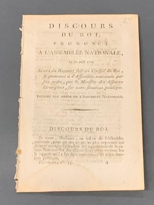 (Déclaration de guerre] Discours du Roi, prononcé à l'Assemb…