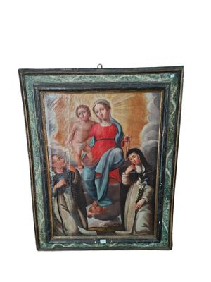 Ecole du XVIIIe : "Madone au rosaire".