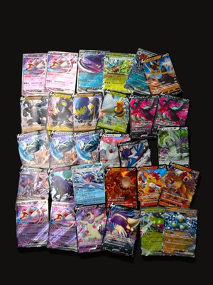 many different types of pokemon cards on the table