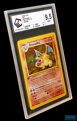 une image d'une carte Pokémon dans un étui en plastique